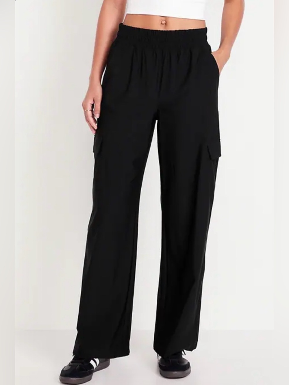 old navy wide leg sleek tech cargo pants nwt
